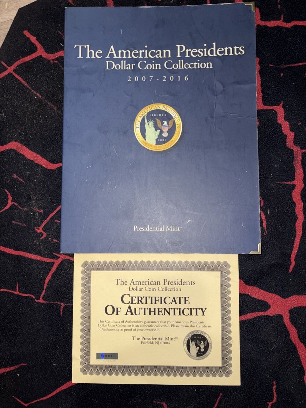 American President Dollar Coin Collection Display Set State Quarter Board, Certi